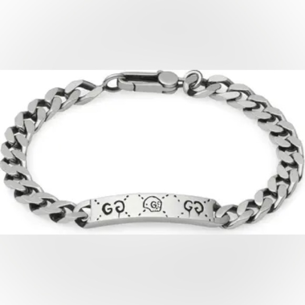 Gucci silver ghost bracelet, and ring